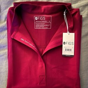 FIGS Dark Magenta Rafaela Top M